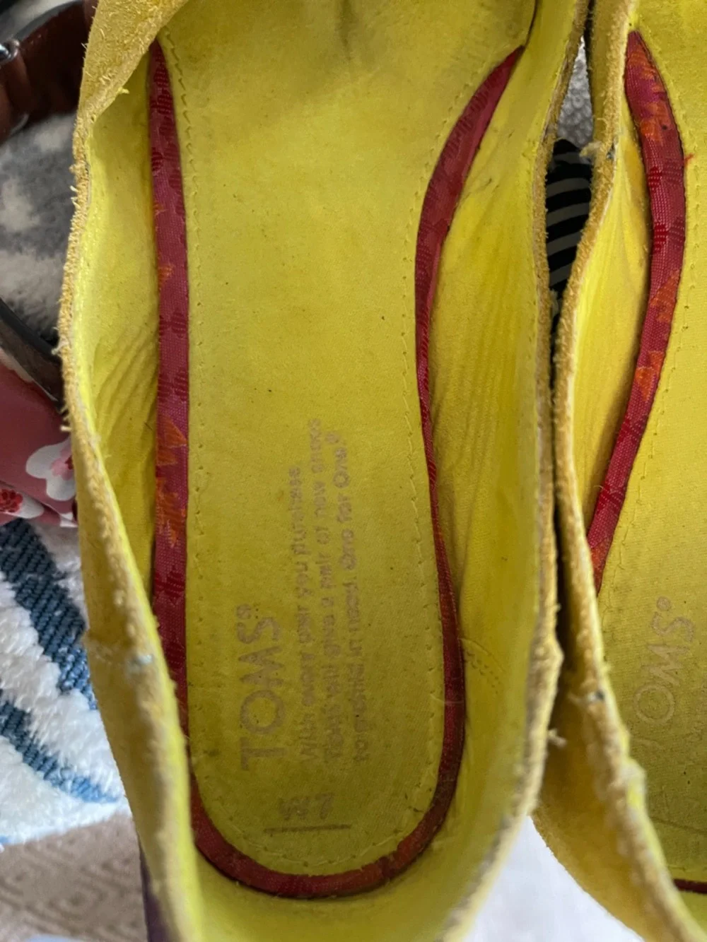 Toms Women's Yellow Suede D'Orsay Pointed Flats - Picture 5 of 5